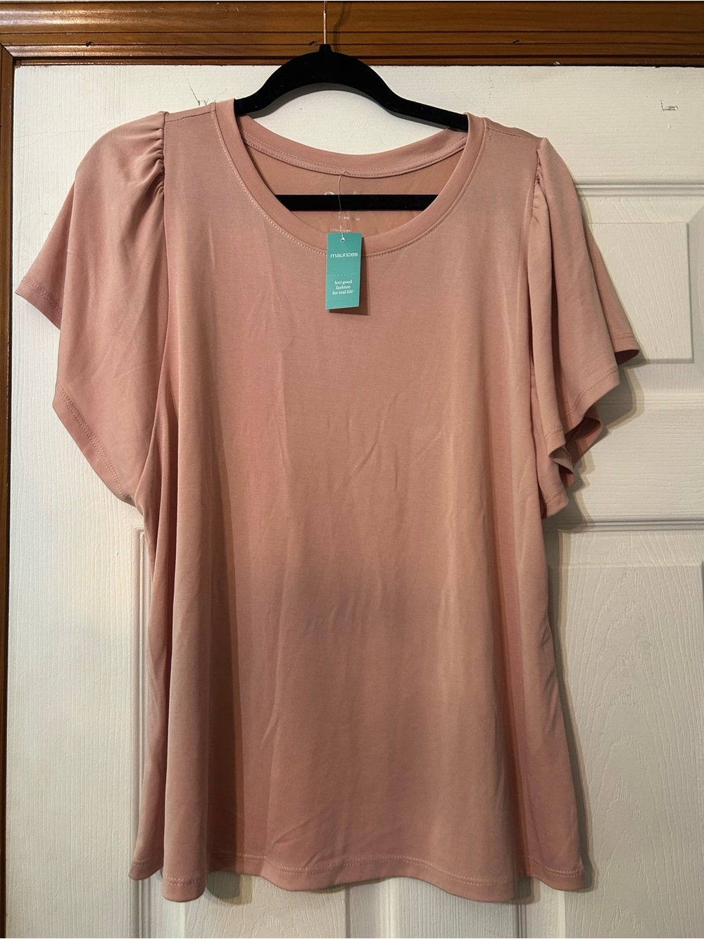 Maurices Dusty Rose Flutter Sleeve Tee
